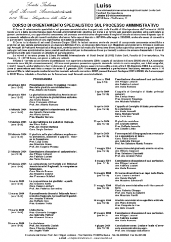 Corso di orientamento specialistico sul processo amministrativo