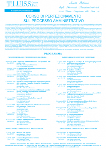 Corso di perfezionamento sul processo amministrativo