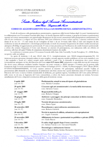 Corso di aggiornamento sulla giurisprudenza amministrativa