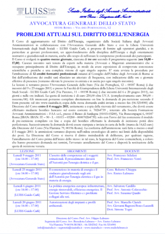 Problemi attuali sul diritto dell’energia