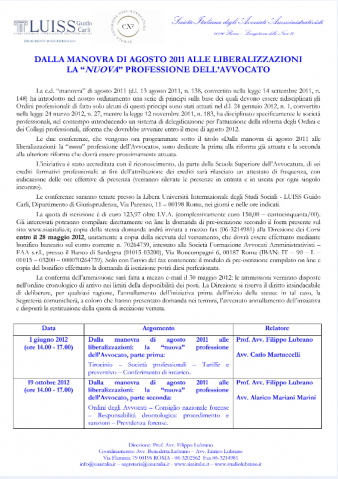 Dalla manovra di agosto 2011 alle liberalizzazioni la “nuova” professione dell’avvocato