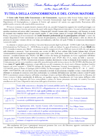 Tutela della concorrenza e del consumatore 