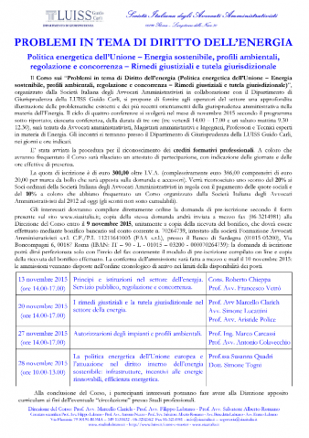 Problemi in tema di diritto dell’energia