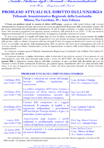 Problemi attuali sul diritto dell’energia