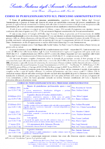 Corso di perfezionamento sul processo amministrativo