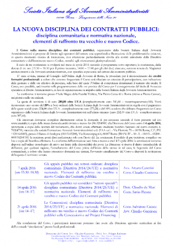 La nuova disciplina dei contratti pubblici: disciplina comunitaria e normativa nazionale, elementi di raffronto tra vecchio e nuovo codice.