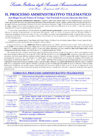 Corso sul processo amministrativo telematico