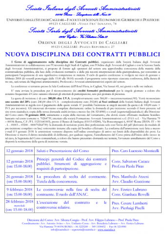 Nuova disciplina dei contratti pubblici 