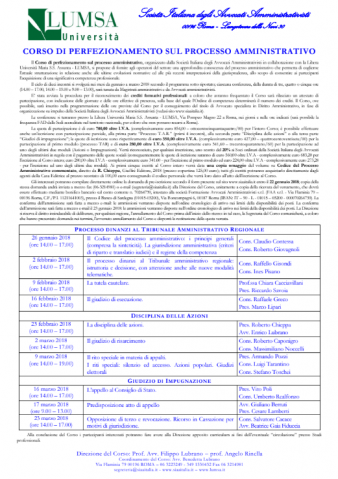 Corso di perfezionamento sul processo amministrativo
