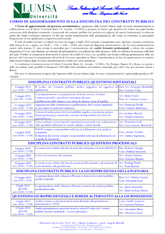 Corso di aggiornamento sulla disciplina dei contratti pubblici