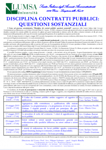 Disciplina contratti pubblici: questioni sostanziali