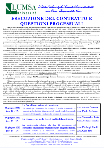 Esecuzione del contratto e questioni processuali