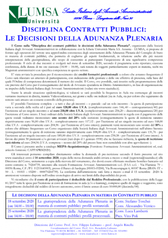 Disciplina contratti pubblici: le decisioni della adunanza plenaria