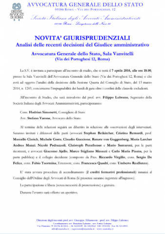 NOVITA’ GIURISPRUDENZIALI – Analisi delle recenti decisioni del Giudice amministrativo