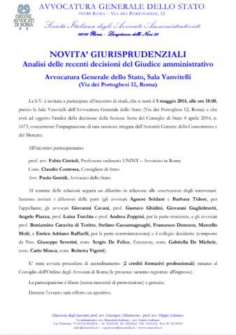 NOVITA’ GIURISPRUDENZIALI – Analisi delle recenti decisioni del Giudice amministrativo