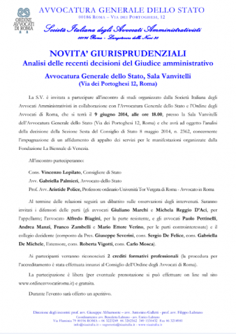 NOVITA’ GIURISPRUDENZIALI – Analisi delle recenti decisioni del Giudice amministrativo