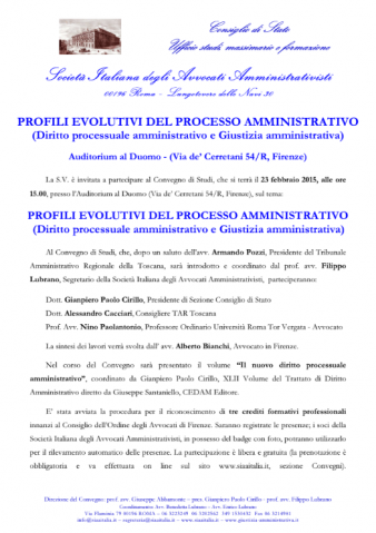 PROFILI EVOLUTIVI DEL PROCESSO AMMINISTRATIVO (Diritto processuale amministrativo e Giustizia amministrativa)