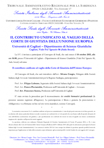 Cagliari – Il contributo unificato al vaglio della Corte di Giustizia dell’Unione Europea