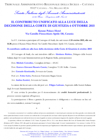 Catania – Il contributo unificato alla luce della decisione della Corte di Giustizia 6 ottobre 2015