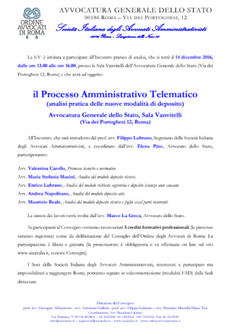 ROMA – il Processo Amministrativo Telematico (analisi pratica delle nuove modalità di deposito)