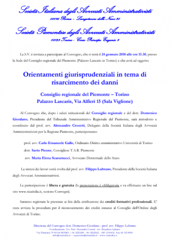 Torino, Orientamenti giurisprudenziali in tema di risarcimento dei danni