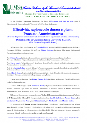 CATANZARO – Effettività, ragionevole durata e giusto Processo Amministrativo – mod. FAD