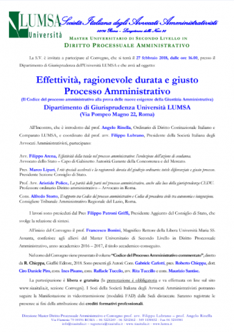 CAMPOBASSO – Effettività, ragionevole durata e giusto Processo Amministrativo – mod. FAD