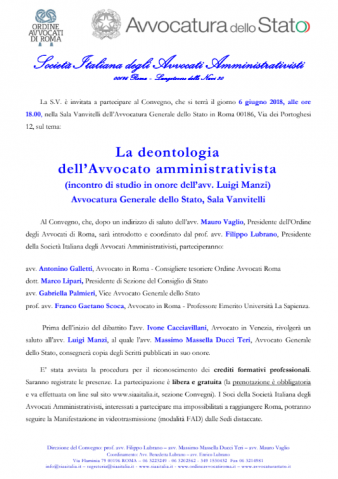 CAMPOBASSO – La deontologia dell’Avvocato amministrativista – mod. FAD