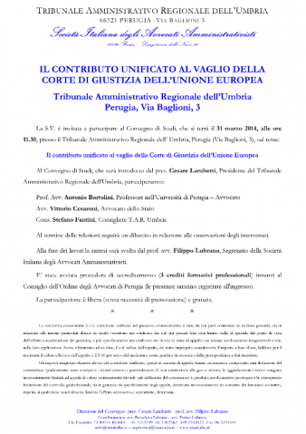 Perugia, Il contributo unificato al vaglio della Corte di Giustizia dell’Unione Europea