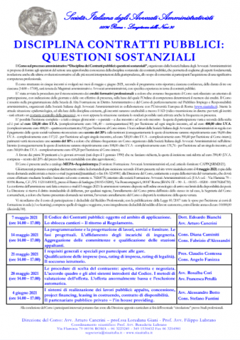 Disciplina contratti pubblici: questioni sostanziali