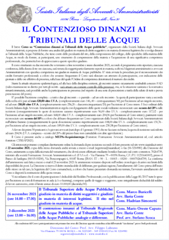 il Contenzioso dinanzi ai Tribunali delle Acque