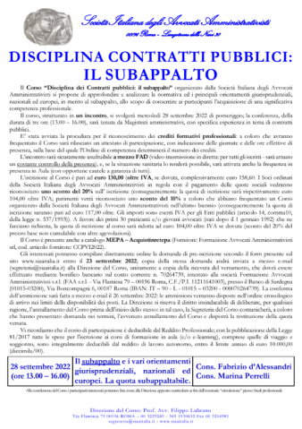 Disciplina contratti pubblici: il subappalto