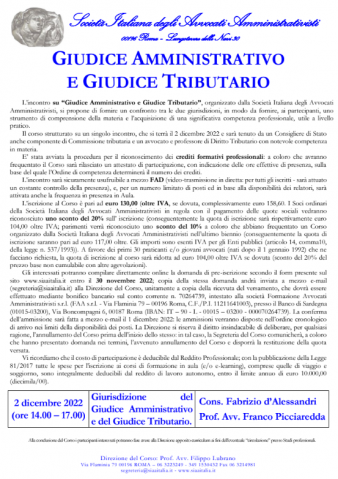 Giudice Amministrativo e Giudice Tributario