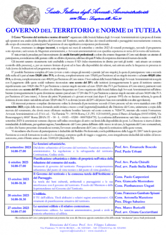 Governo del territorio e norme di tutela 2023