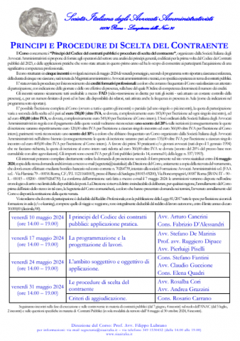 Principi del Codice del contratti pubblici e procedure di scelta del contraente