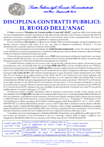 Disciplina dei Contratti pubblici: il ruolo dell’ANAC 2024