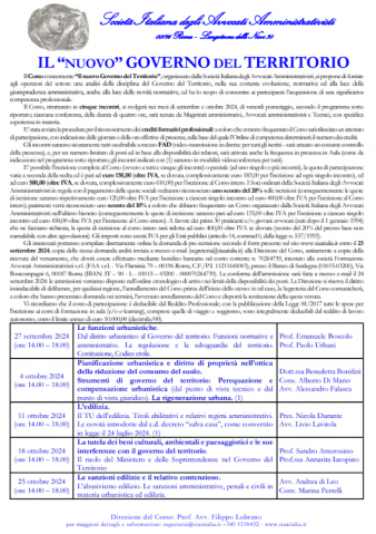 Il nuovo Governo del Territorio