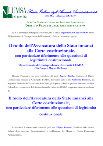 Il ruolo dell’Avvocatura dello Stato innanzi alla Corte costituzionale, con particolare riferimento alle questioni di legittimità costituzionale