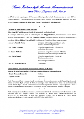 Gli sviluppi dell’intelligenza artificiale: il futuro delle professioni legali – Avvocatura Generale dello Stato, Roma – Videotrasmissione FAD a: Ancona, Bari, Bologna, Campobasso, Catania, Catanzaro, Genova, Grosseto, L’Aquila, Padova, Udine, Venezia V