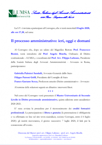 Il processo amministrativo: ieri, oggi e domani