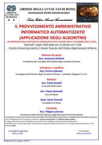 Il provvedimento amministrativo informatico automatizzato (applicazione degli algoritmi)