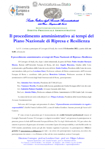 Il procedimento amministrativo ai tempi del Piano Nazionale di Ripresa e Resilienza