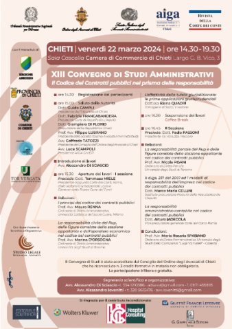 XIII Convegno di Studi Amministrativi – Il Codice dei Contratti pubblici nel prisma delle responsabilità