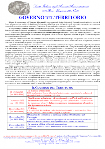 Governo del Territorio 2025