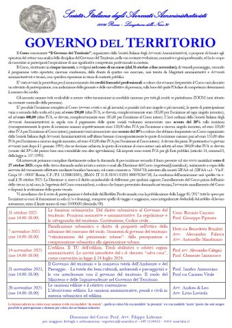 Governo del Territorio 2025