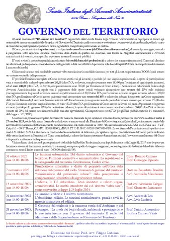 Governo del Territorio 2025