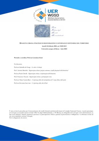 RINASCITA URBANA: STRATEGIE DI RIGENERAZIONE E GOVERNANCE SOSTENIBILE DEL TERRITORIO