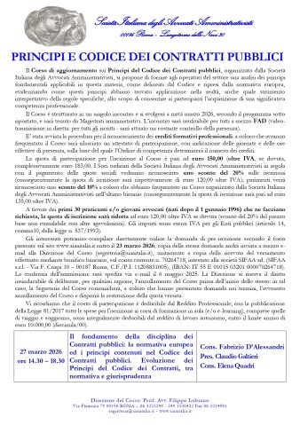 PRINCIPI E CODICE DEI CONTRATTI PUBBLICI