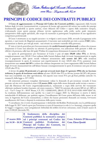 PRINCIPI E CODICE DEI CONTRATTI PUBBLICI