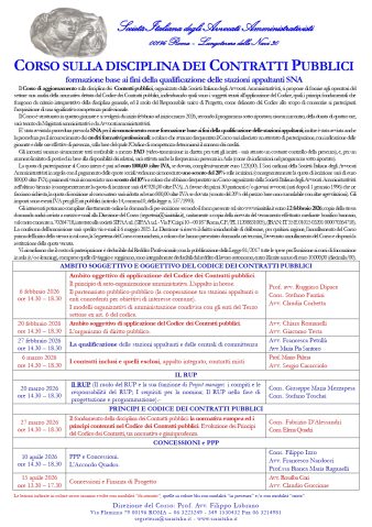 Corso sulla disciplina dei Contratti Pubblici